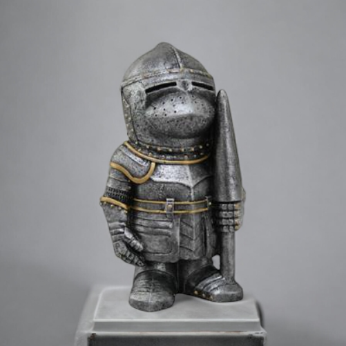 Polyresin Knight in Medieval Armor, Gift for Him, Medieval Decor, Boardgame Piece Decor