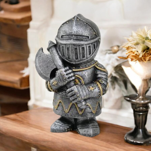 Polyresin Medieval Knight with Axe Figurine, Gift for Him, Medieval Home Decor, Boardgame Piece Decor