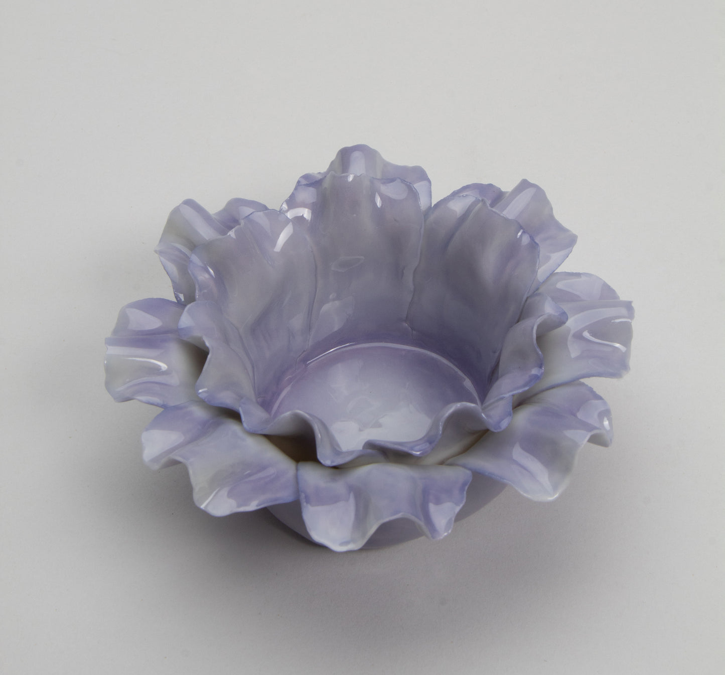 Ceramic Purple Flower Candle Holder, Home Décor, Gift for Her, Gift for Mom, Bathroom Décor, Vanity Décor, Wedding Table Decor