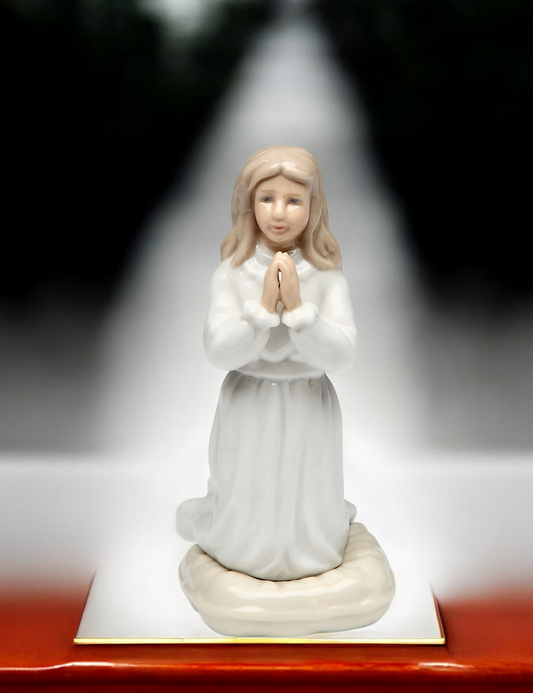 Ceramic Praying Girl on Knees Figurine, Religious Decor, Religious Gift, Home Decor, Gift for Her