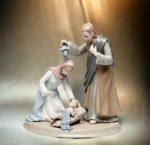 Ceramic Holy Family Nativity Figurine, Christmas Décor, Religious Décor, Religious Gift, Church Décor, Baptism Gift, Easter Décor