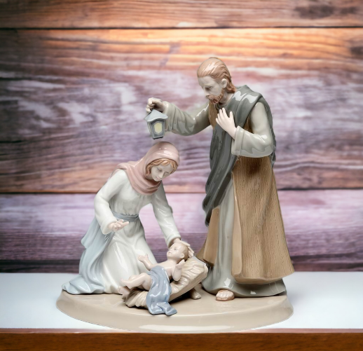 Ceramic Holy Family Nativity Figurine, Christmas Décor, Religious Décor, Religious Gift, Church Décor, Baptism Gift, Easter Décor