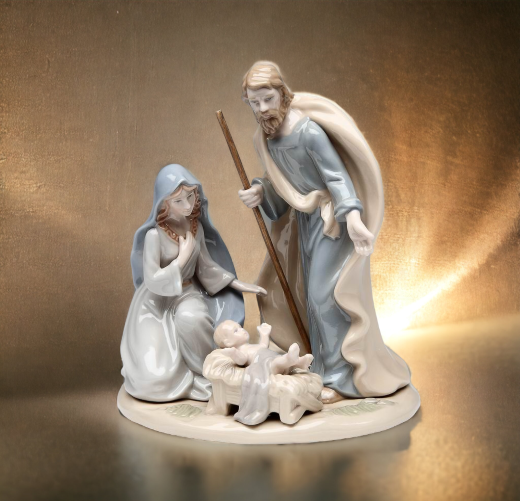 Ceramic Large Holy Family Nativity Figurine, Christmas Décor, Religious Décor, Religious Gift, Church Décor, Baptism Gift, Easter Decor