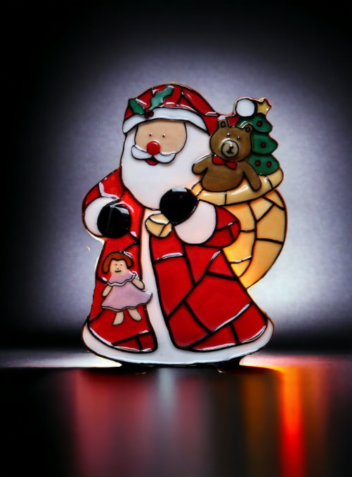 Mosaic Plug In Night Light - Santa With Gifts, Home Décor, Gift for Her, Gift for Mom, Kitchen Décor, Christmas Décor