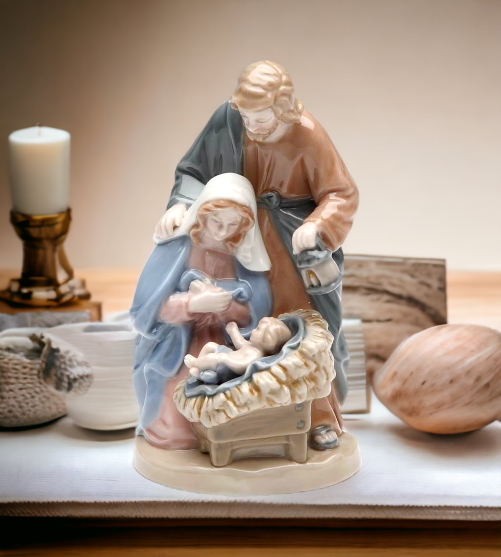 Ceramic Holy Family Nativity Figurine, Christmas Décor, Religious Décor, Religious Gift, Church Décor, Baptism Gift, Easter Décor