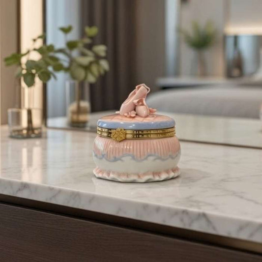 Ceramic Ballerina Shoe Hinge Box, Home Décor, Gift for Her, Gift for Daughter, Gift for Ballerina Dancer, Vanity Decor