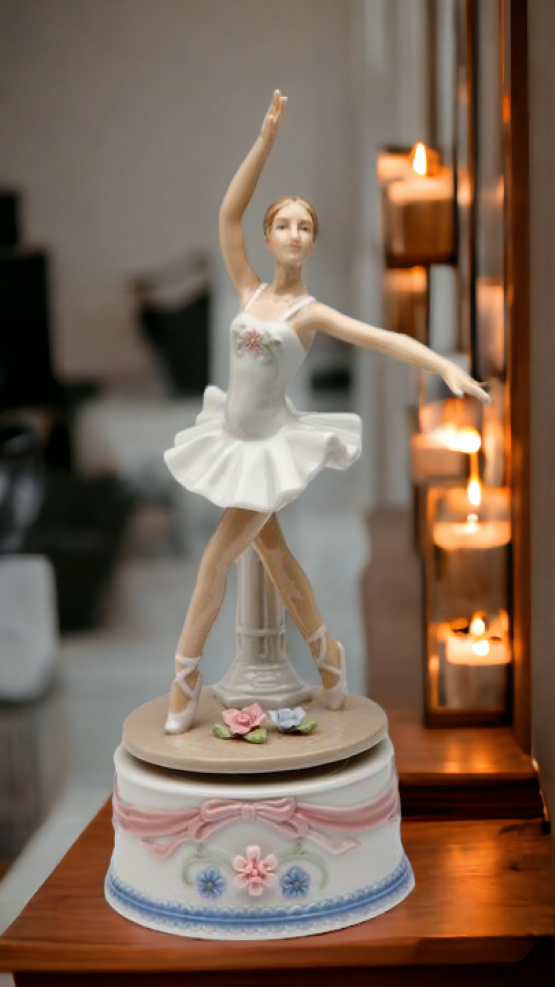 Ceramic Ballerina Girl Music Box - Playing "Ballerina", Home Décor, Gift for Her, Gift for Daughter, Gift for Ballerina Dancer