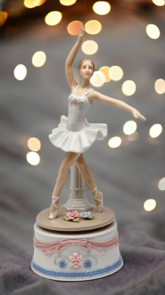 Ceramic Ballerina Girl Music Box - Playing "Ballerina", Home Décor, Gift for Her, Gift for Daughter, Gift for Ballerina Dancer