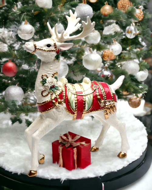 Ceramic Christmas Fantasia Standing Deer, Home Décor, Gift for Her, Gift for Mom, Kitchen Décor, Christmas Décor