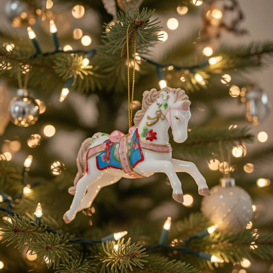 Ceramic Christmas Fantasia Horse Ornament, Home Décor, Gift for Her, Mom, Him, Dad, Christmas tree Décor, Wall Decor