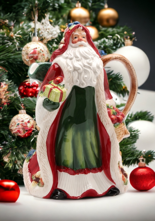 Ceramic Santa Pitcher- Fruitful Holiday Collection, Home Décor, Gift for Her, Gift for Mom, Kitchen Décor, Christmas Décor