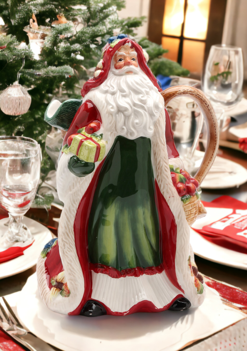 Ceramic Santa Pitcher- Fruitful Holiday Collection, Home Décor, Gift for Her, Gift for Mom, Kitchen Décor, Christmas Décor