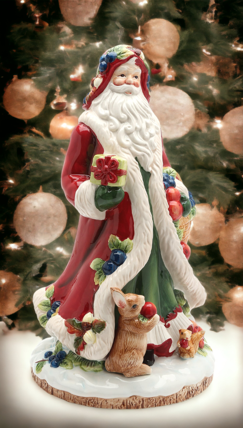 Ceramic Santa Figurine - Fruitful Holiday Collection, Home Décor, Gift for Her, Gift for Mom, Kitchen Décor, Christmas Décor