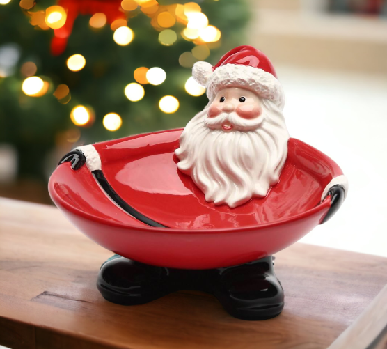 Ceramic Christmas Decor Santa Claus Candy Bowl, Home Décor, Gift for Her, Gift for Mom, Kitchen Décor, Christmas Décor, Office Decor