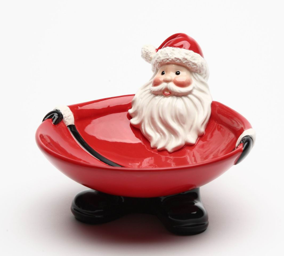 Ceramic Christmas Decor Santa Claus Candy Bowl, Home Décor, Gift for Her, Gift for Mom, Kitchen Décor, Christmas Décor, Office Decor