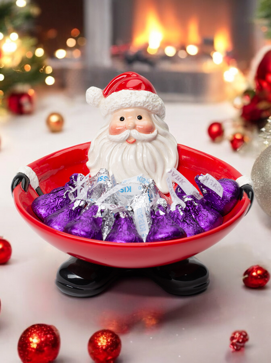 Ceramic Christmas Decor Santa Claus Candy Bowl, Home Décor, Gift for Her, Gift for Mom, Kitchen Décor, Christmas Décor, Office Decor