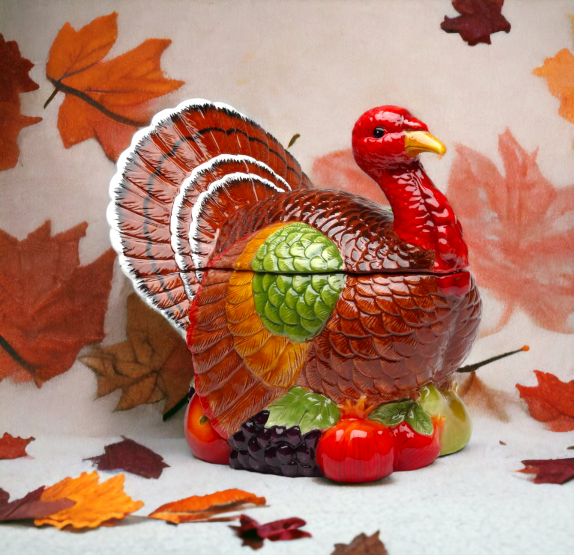 Ceramic Traditional Turkey Cookie Jar, Home Décor, Gift for Her, Gift for Mom, Kitchen Décor, Fall Décor, Thanksgiving Décor