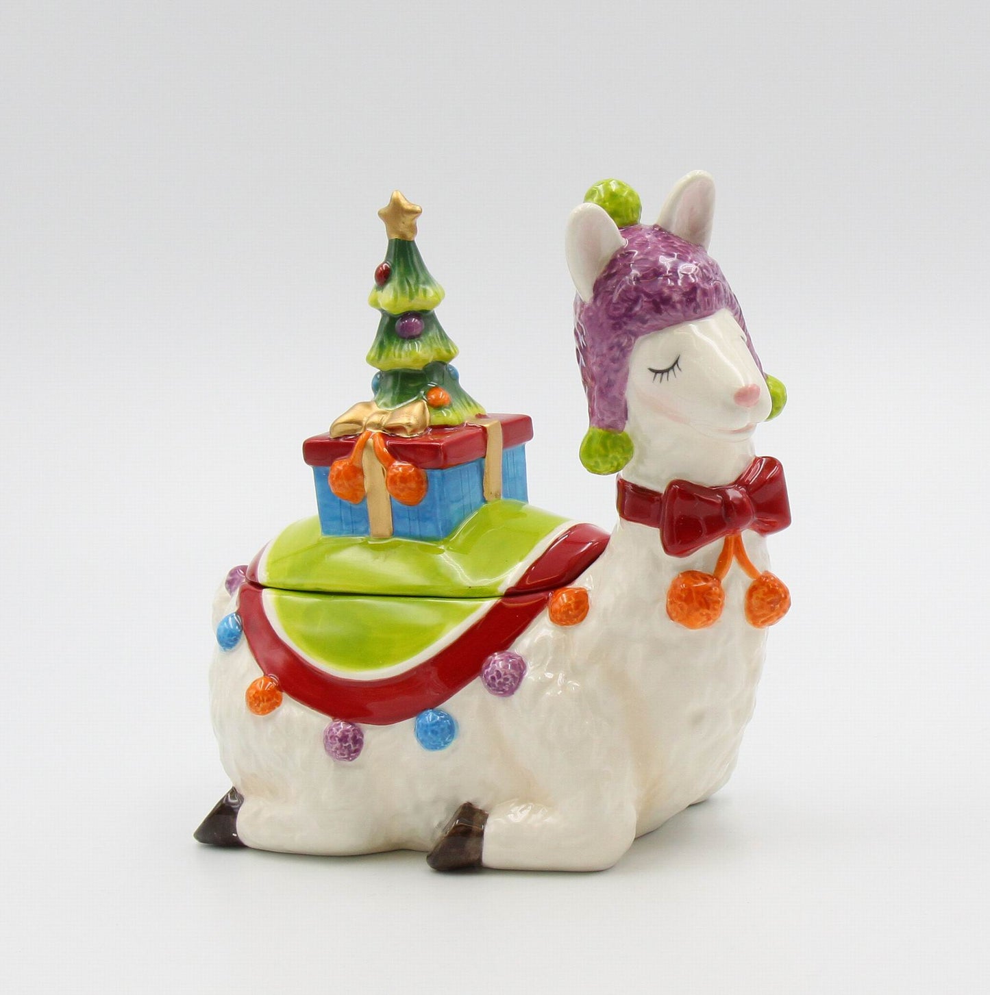 Ceramic Christmas Alpaca/Llama Candy Box, Home Décor, Gift for Her, Gift for Mom, Kitchen Décor, Christmas Décor