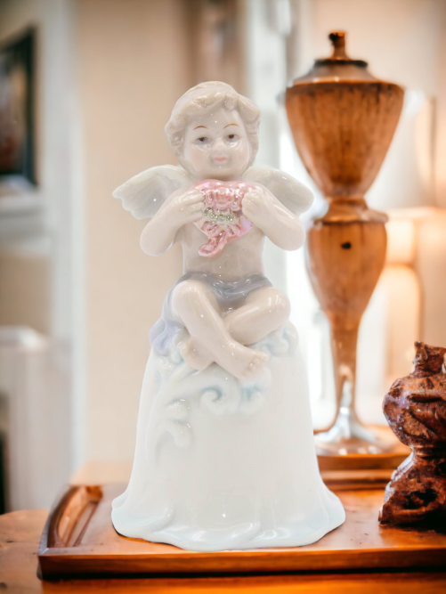 Ceramic Cherub Angel Mini Bell, Religious Décor, Religious Gift, Church Décor, Church Gift, Baptism Gift