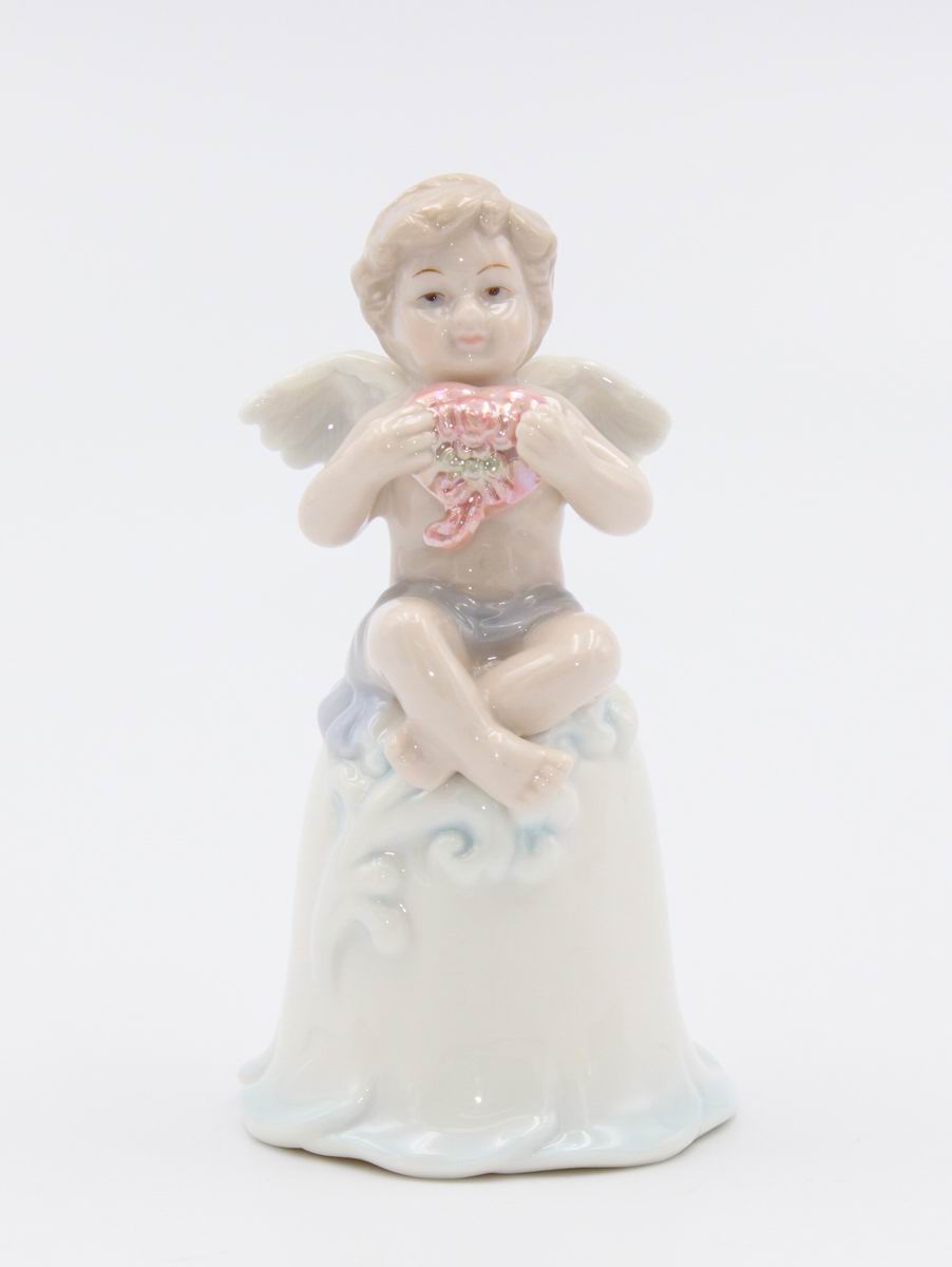 Ceramic Cherub Angel Mini Bell, Religious Décor, Religious Gift, Church Décor, Church Gift, Baptism Gift