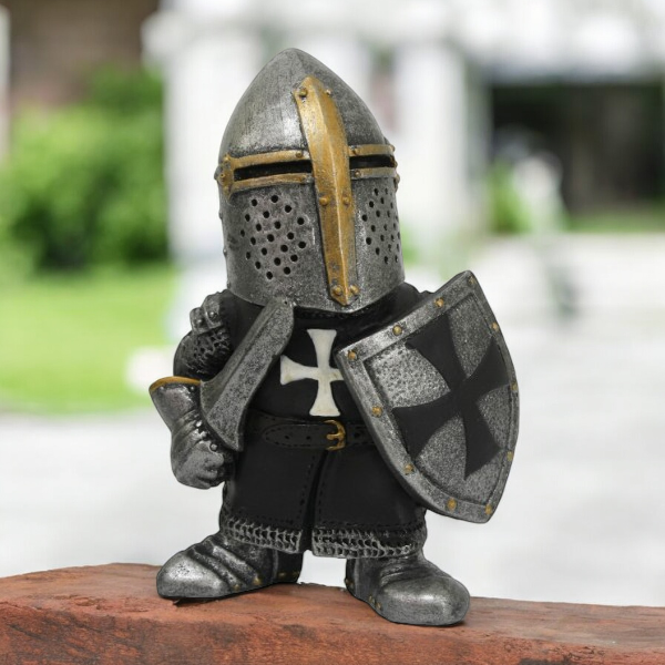 Polyresin Medieval Knight with Sword and Shield Figurine, Medieval Decor, Gift for Him, Boardgame Piece Decor