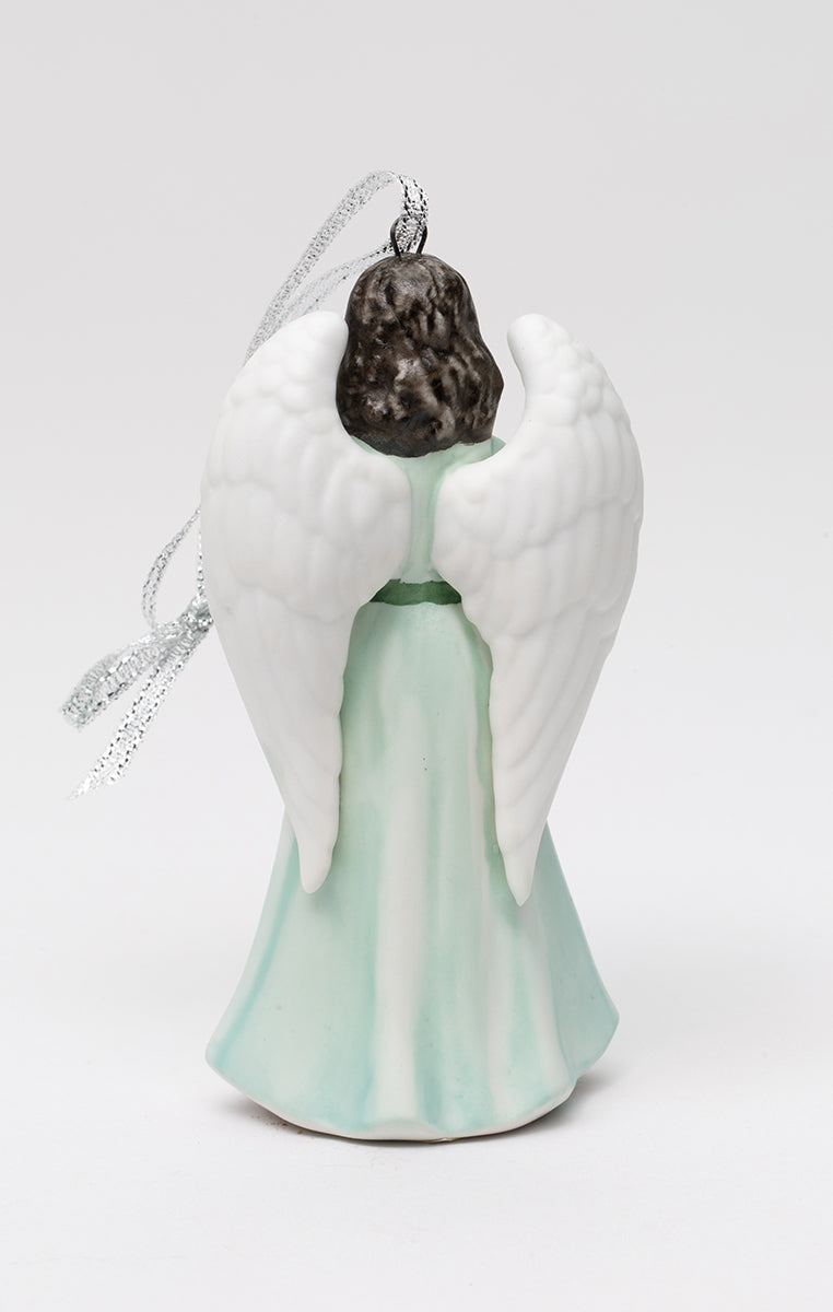 Ceramic African American Praying Angel Ornament, Religious Décor, Religious Gift, Church Décor, Church Gift, Baptism Gift