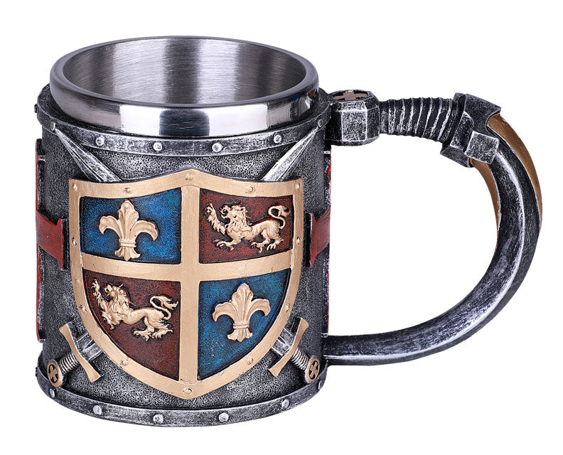 Resin and Stainless Steel Medieval Mug, Gift for Him, Beer Mug, Medieval Decor