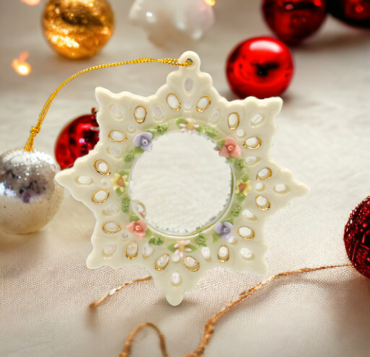 Ceramic Snowflake Ornament, Home Décor, Gift for Her, Gift for Mom, Kitchen Décor, Christmas Décor