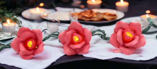 Ceramic Rose Flower Light Covers-Set of 3, Valentines Day Decor, Wedding Decor, Romantic Decor, Gift for Her, GIft for Mom