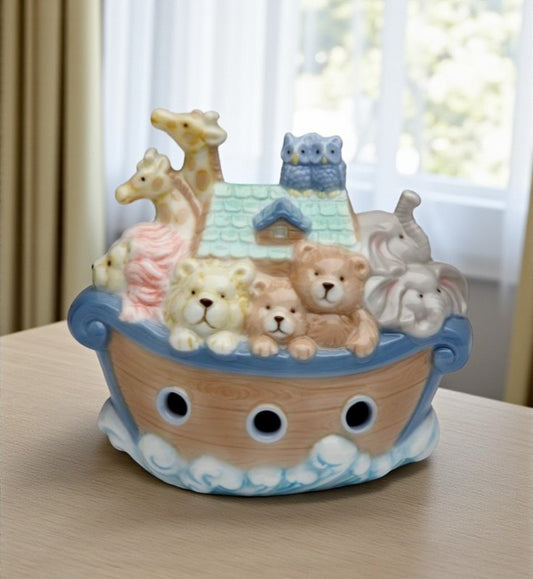 Ceramic Noah's Ark Piggy Bank, Home Décor, Religious Décor, Religious Gift, Church Décor, Baptism Gift, Nursery Room Decor