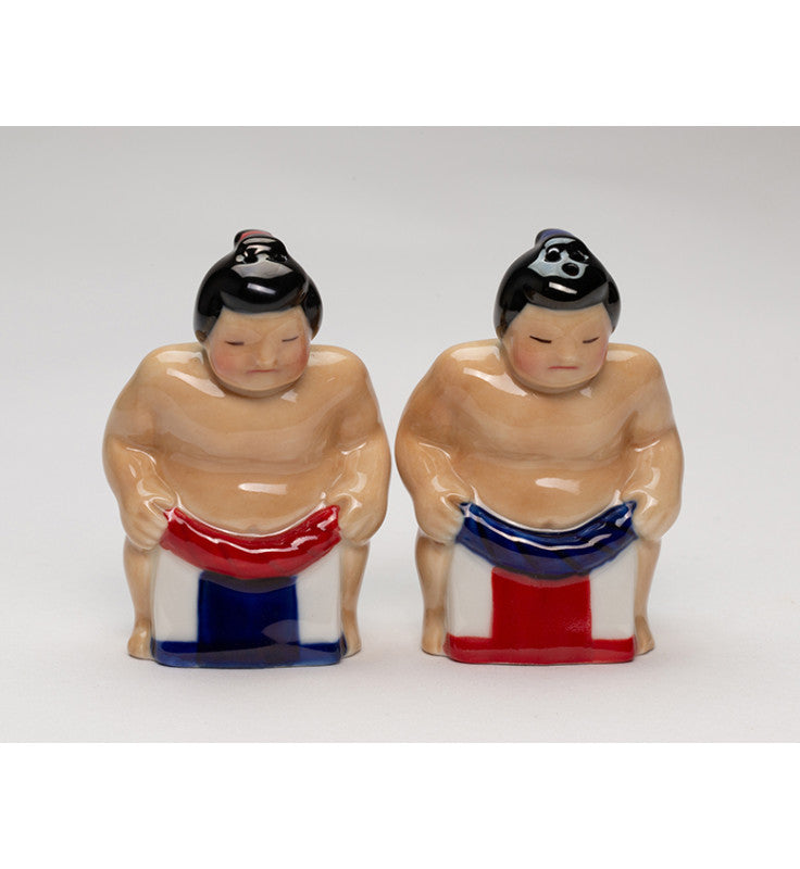 Ceramic Sumo Wrestler Salt and Pepper Shakers, Japanese Culture, Sushi Lover Gift