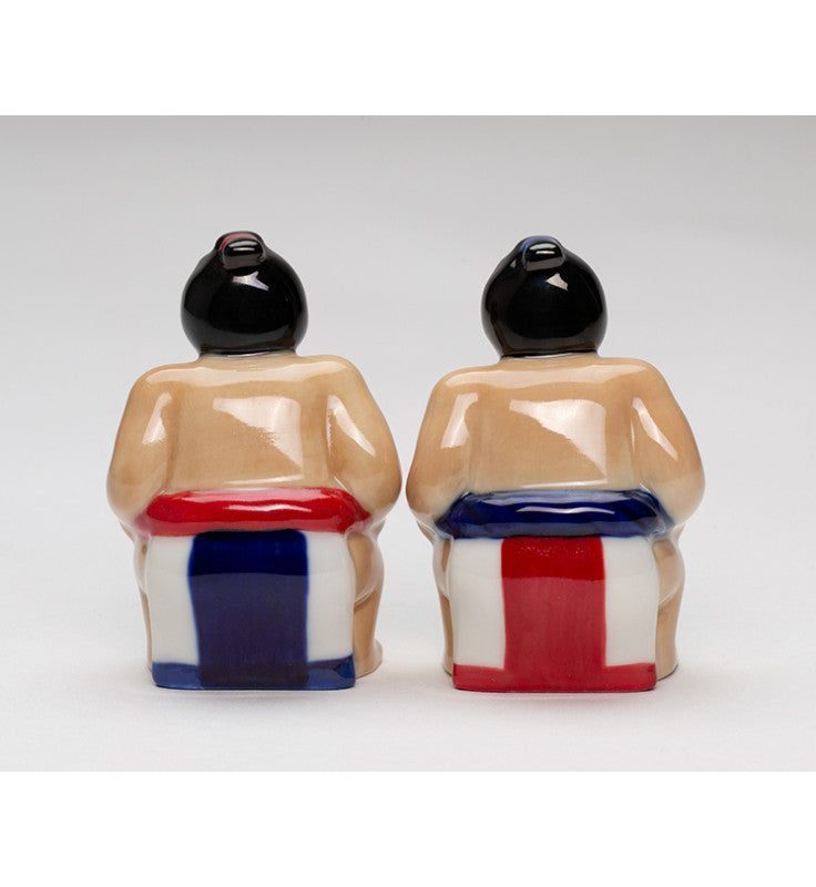 Ceramic Sumo Wrestler Salt and Pepper Shakers, Japanese Culture, Sushi Lover Gift