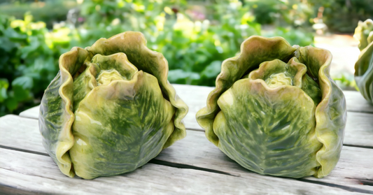 Handcrafted Ceramic Cabbage Salt and Pepper Shakers, Home Décor, Gift for Her, Gift for Mom, Kitchen Décor, Farmhouse Décor