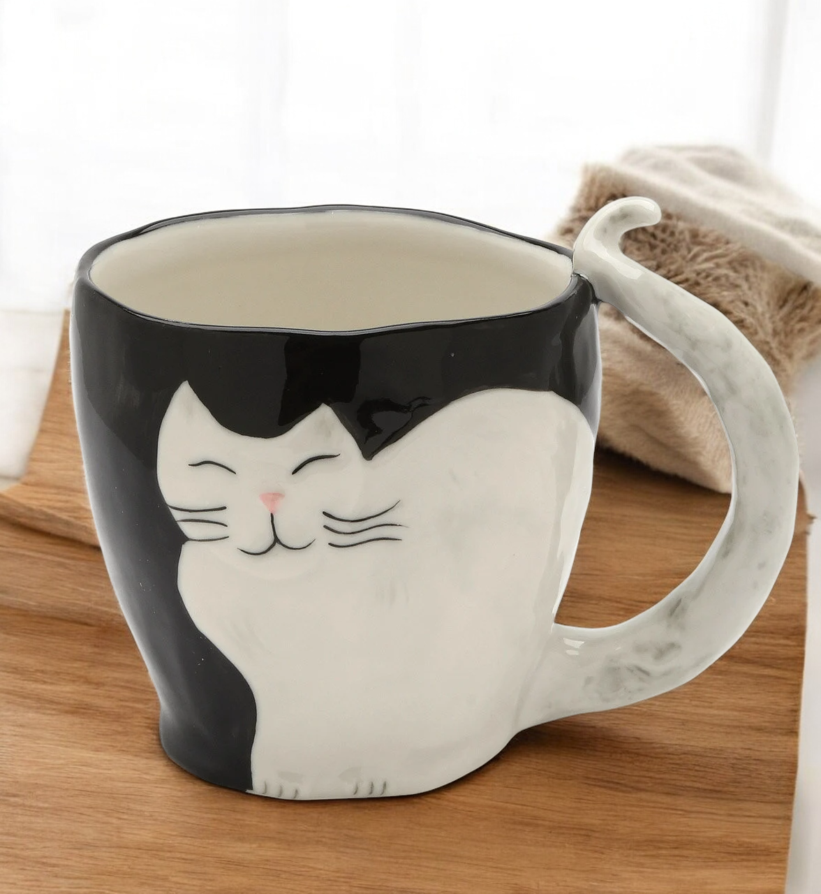 Ceramic White Himalayan Cat Mug, Cat Lover Gift, Gift for Her