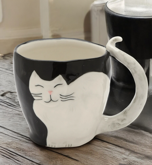 Ceramic White Himalayan Cat Mug, Cat Lover Gift, Gift for Her