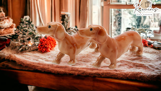 Ceramic Dachshund Dogs Salt & Pepper Shakers, Home Décor, Gift for Her, Gift for Mom, Kitchen Décor, Gift for Dog Lover, Pet Loss Gift
