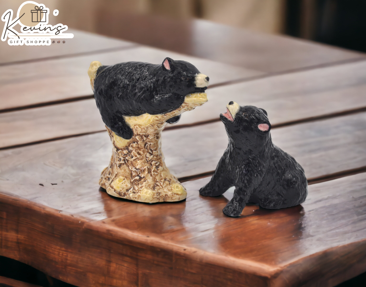 Ceramic Black Bear Salt & Pepper Shakers, Home Décor, Gift for Her, Gift for Mom, Kitchen Décor, Cabin Decor