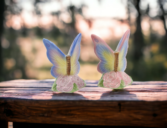 Ceramic Butterfly Salt and Pepper Shakers, Home Décor, Gift for Her, Gift for Mom, Kitchen Décor