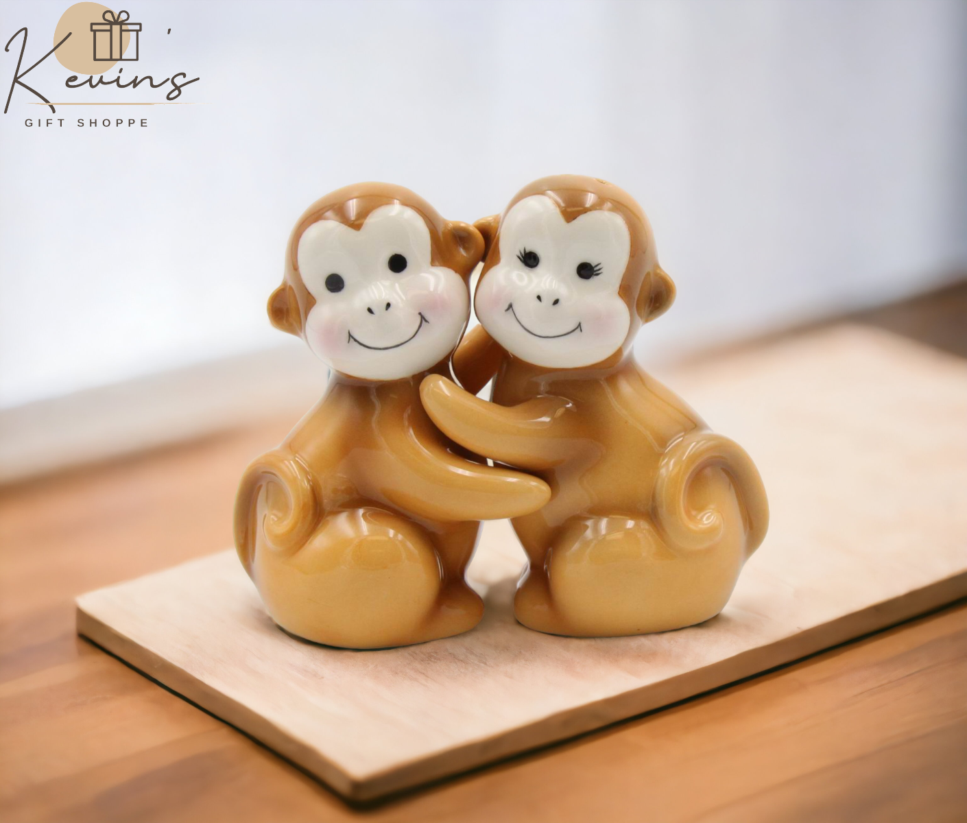 Ceramic Brown Monkey Salt And Pepper Shakers, Home Décor, Gift for Her, Gift for Mom, Kitchen Décor