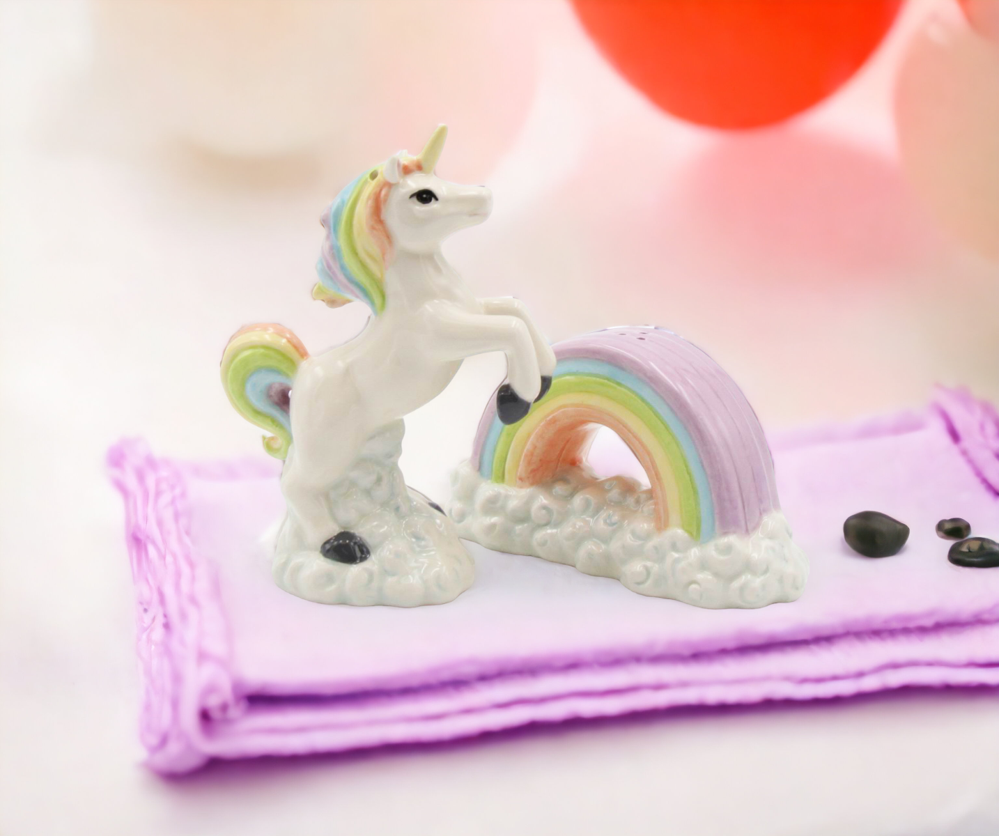 Ceramic Unicorn Jumping Over the Rainbow Salt and Pepper Shakers, Home Décor, Gift for Her, Gift for Daughter, Kitchen Décor