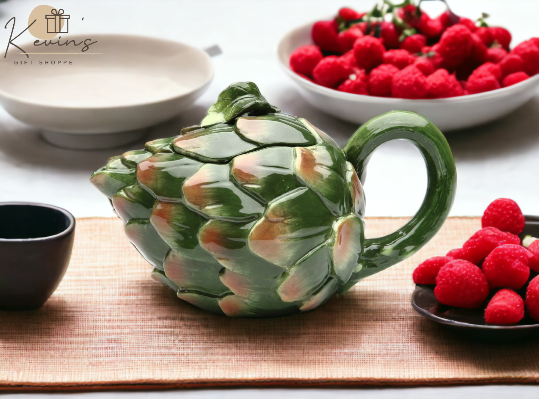 Ceramic Artichoke Teapot, Gift for Her, Gift for Mom, Tea Party Décor, Café Décor, Farmhouse Décor