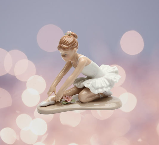 Ceramic Ballerina Dancer in Stretching Position Figurine, Home Décor, Gift for Her, Gift for Daughter, Gift for Ballerina Dancer