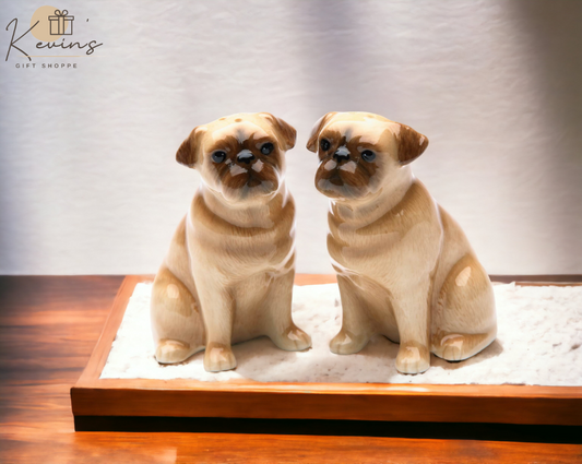 Ceramic Pug Dog Salt & Pepper Shakers, Home Décor, Gift for Her, Gift for Mom, Kitchen Décor, Dog Lover Gift, Pet Loss Gift