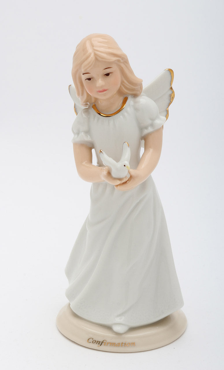 Ceramic Confirmation Angel Figurine, Religious Décor, Religious Gift, Church Décor, Church Gift, Baptism Gift