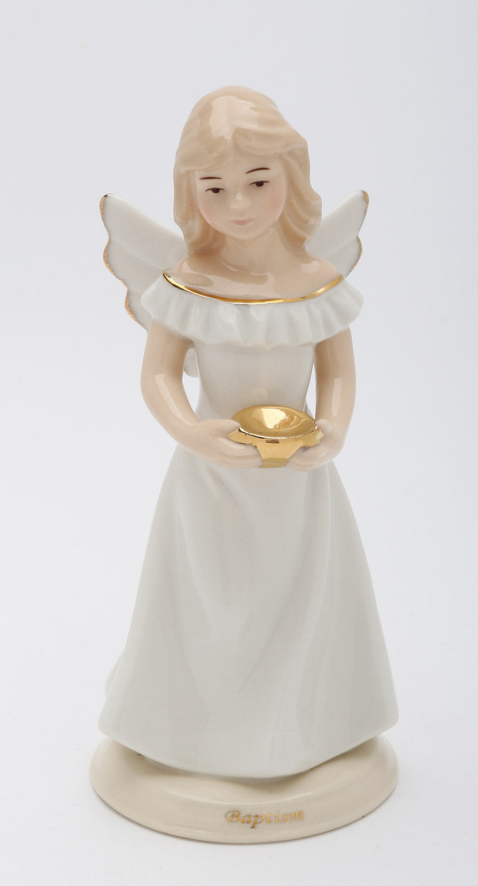 Ceramic Baptism Angel, Religious Décor, Religious Gift, Church Décor, Church Gift, Baptism Gift