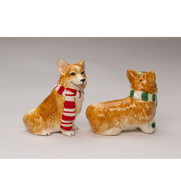 Ceramic Corgi Christmas Salt and Pepper Shakers