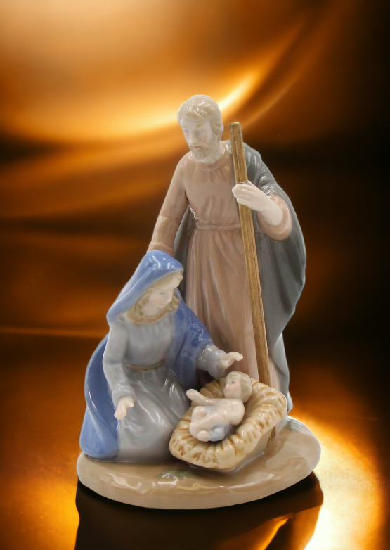 Ceramic Small Size Holy Family Nativity Figurine, Home Décor, Religious Décor, Religious Gift, Church Décor, Baptism Gift