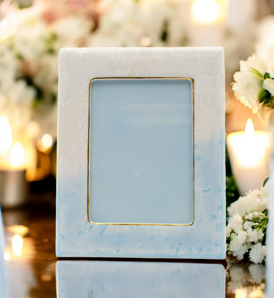 Ceramic Cyrstalline Photo Frame (5 x 7), Wedding Picture Frame, Home Decor, Gift for Her