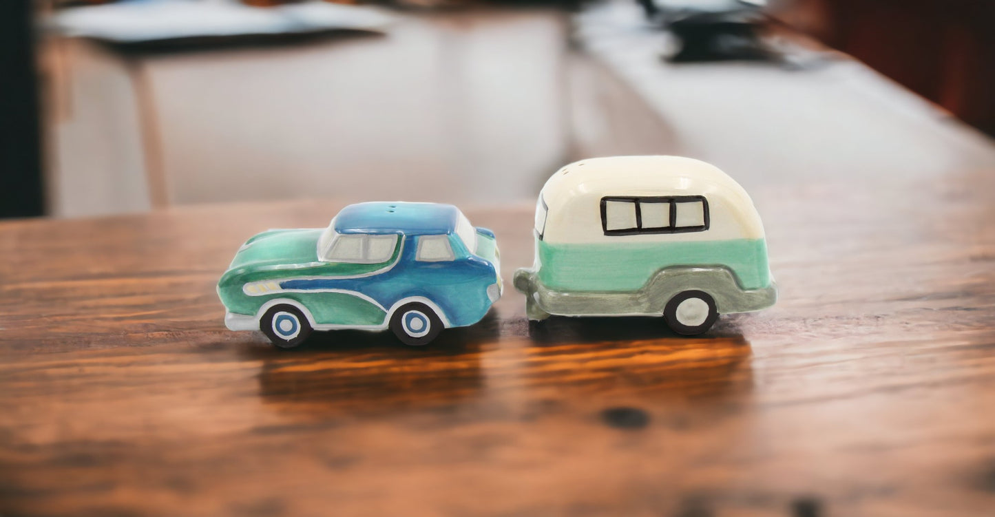 Ceramic Car and RV Salt And Pepper Shakers, Home Décor, Gift for Him, Gift for Dad, Kitchen Décor