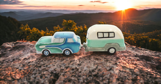 Ceramic Car and RV Salt And Pepper Shakers, Home Décor, Gift for Him, Gift for Dad, Kitchen Décor